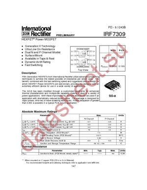 IRF7309PBF datasheet  